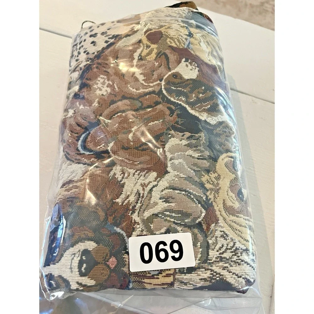 Tapestry Dog Print Fabric Remnant Piece See Pictures for Measurements Vintage